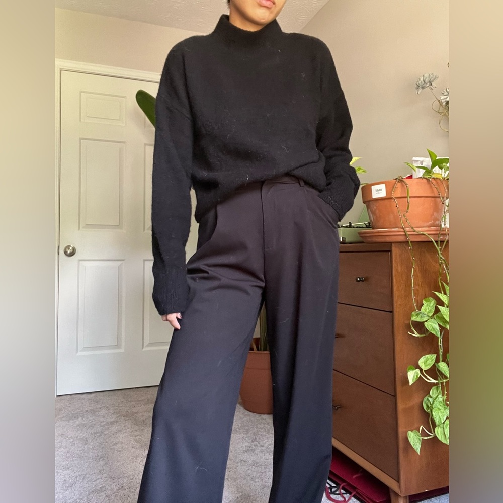 & other stories mock neck black sweater